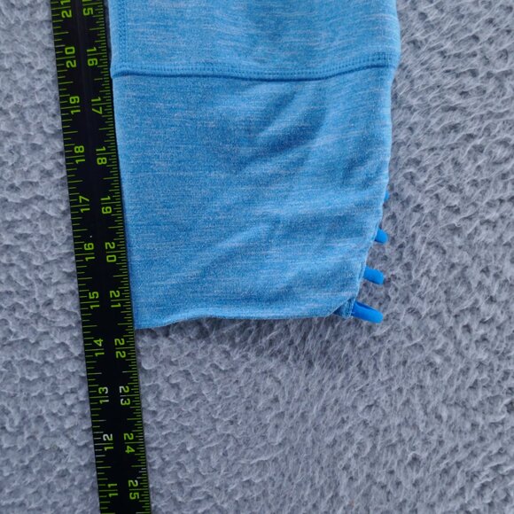 Prana Womens Cropped Athletic Legging‎ Small Blue Hem Cutout Workout Yoga - Picture 11 of 15